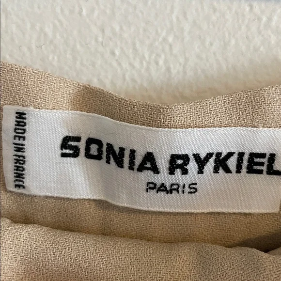 Sonia Rykiel Wide‎ Leg Trousers Pants Women’s Size Small Pleated High Rise Beige - Picture 6 of 10